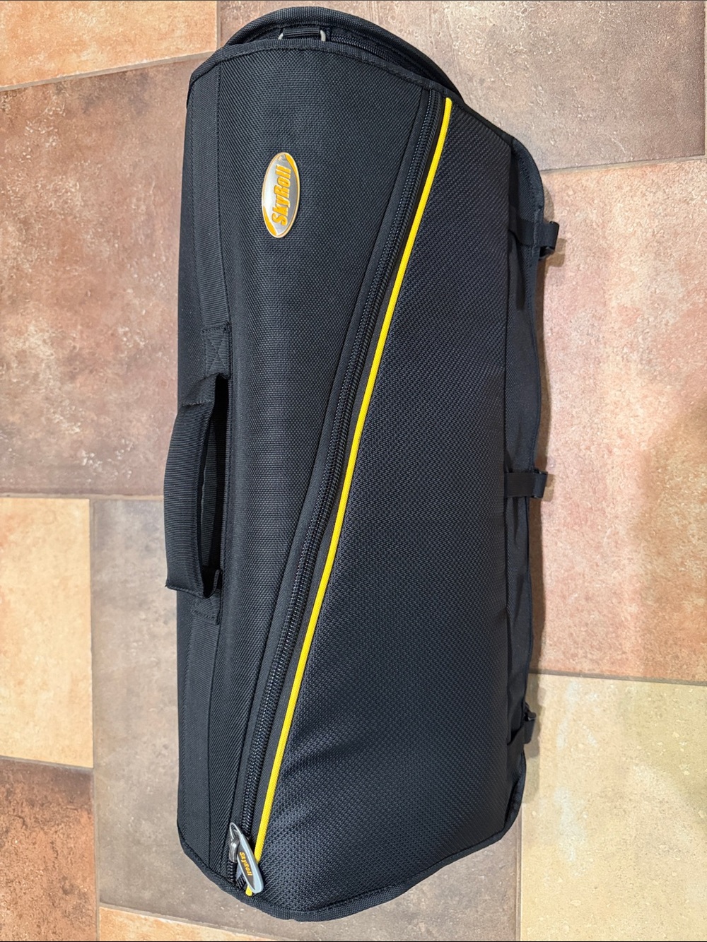SkyRoll Black Men’s Gear Bag with Yellow Accent